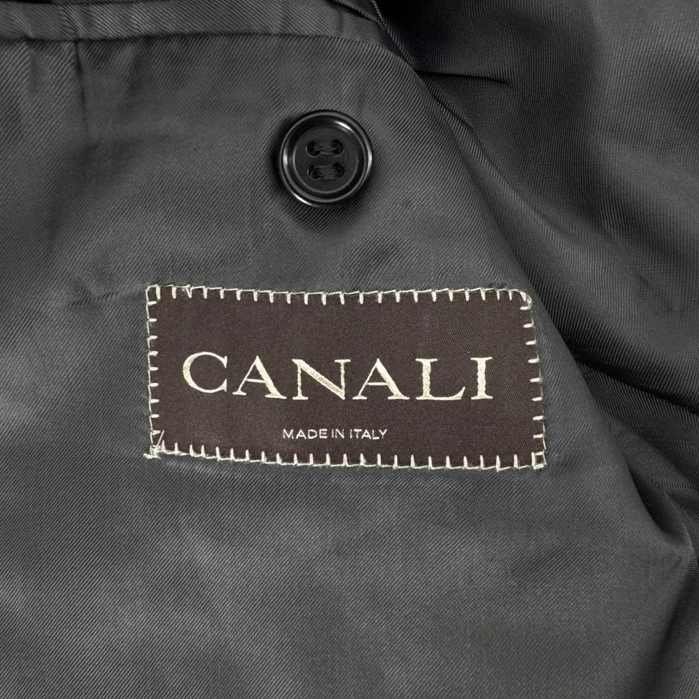Canali Mens Charcoal Gray 100% Wool 2 Button Blazer Sport Coat Italy 50R US 40R